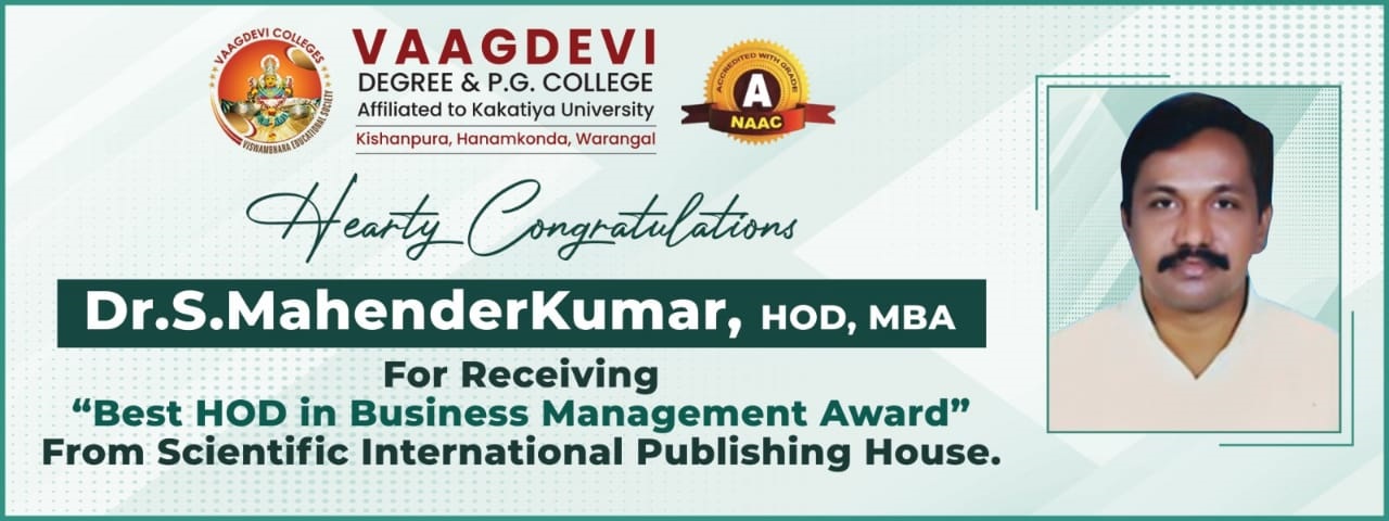 Department of Business Management- Vaagdevi Degree and P.G College